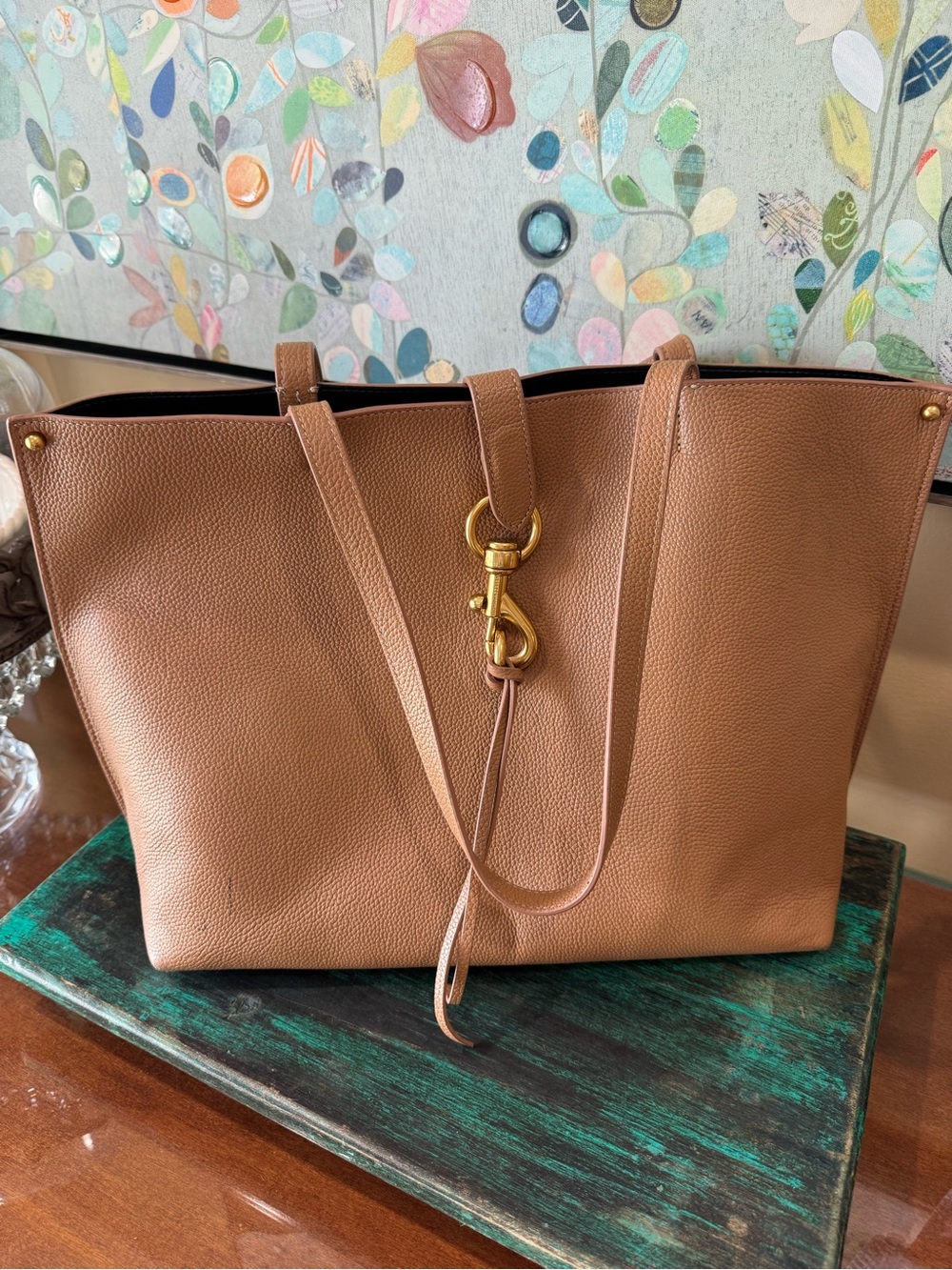 Rebecca Minkoff Tan Leather Tote with Gold Hook